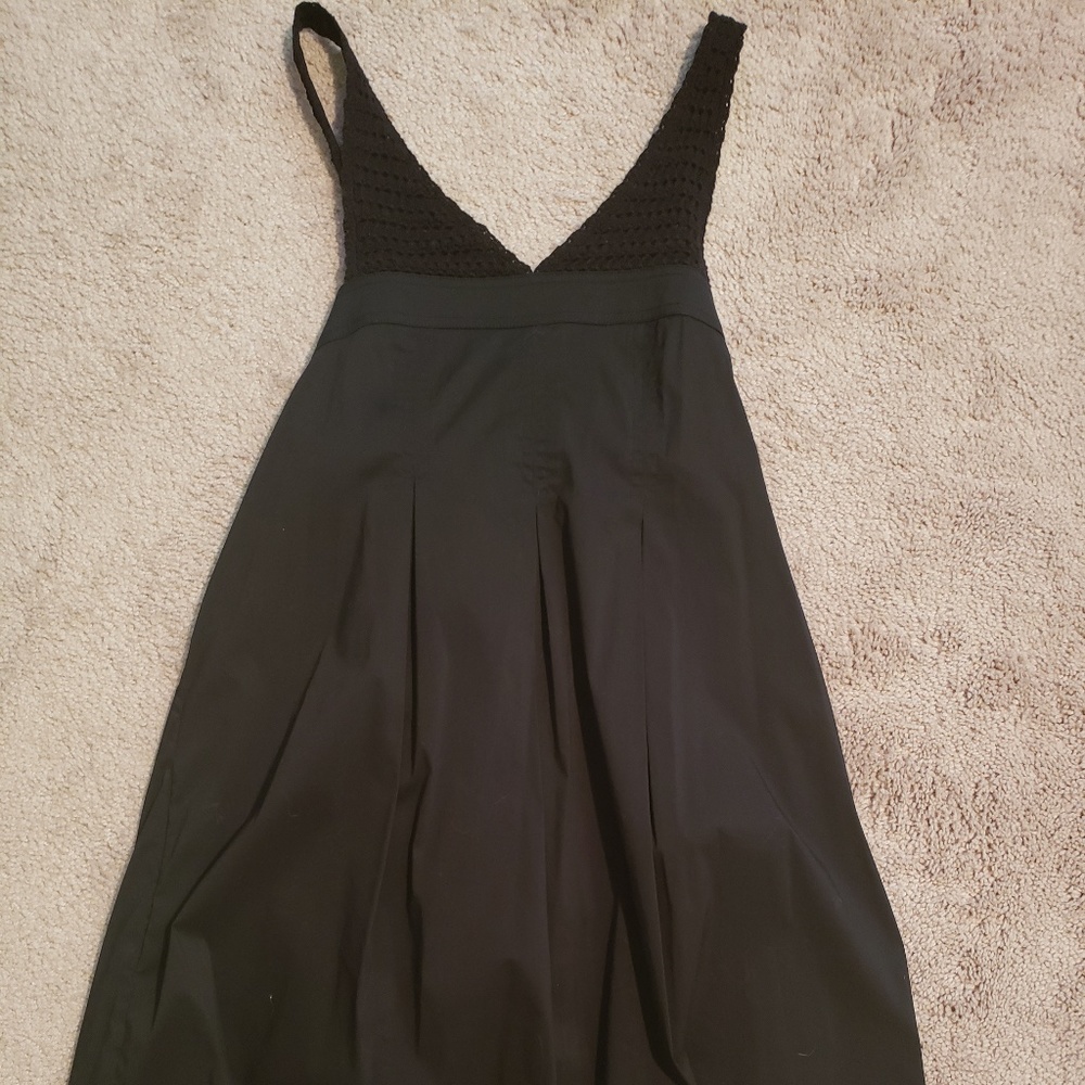 BCBG Black Dress with Crochet Strap